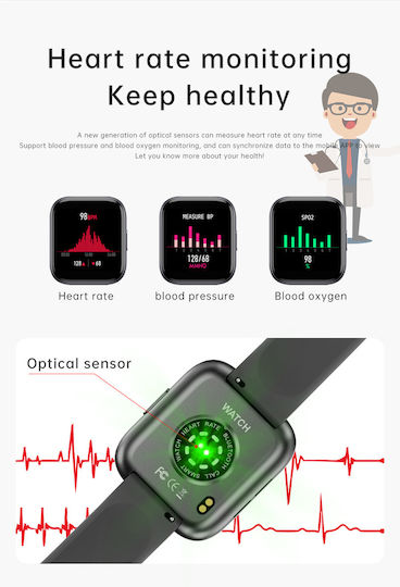 Times Collection Smartwatch Idealstore 1.55 Inch Touch Screen Bluetooth Call Answering Message Social Media Notifications Sleep Monitoring Blood Pressure Multi-sport Android-iOS Black Edition Includes 2 Bands