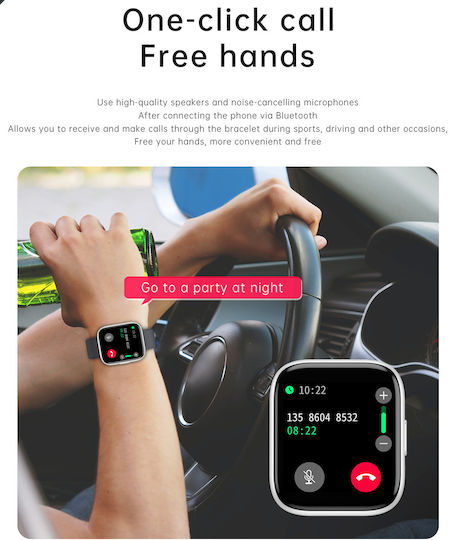 Times Collection Smartwatch Idealstore 1.55 Inch Touch Screen Bluetooth Call Answering Message Social Media Notifications Sleep Monitoring Blood Pressure Multi-sport Android-iOS Black Edition Includes 2 Bands