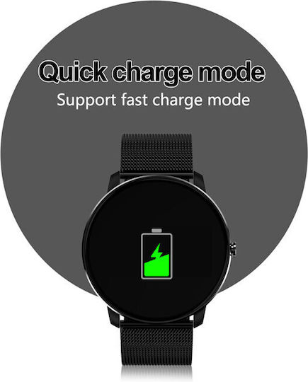 Concept FIT 007 Smartwatch Din Oțel Inoxidabil Cu Monitor De Ritm Cardiac (Gri - Large)