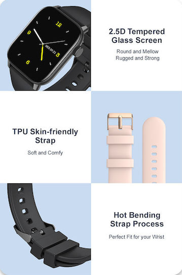 Brățară Fitness Smartwatch Idealstore Ikeo+ Fabricată din Aliaj Metalic Funcții Multisport Monitorizare Tensiune Arterială Monitorizare Oxigen Notificări Aplicații Monitorizare Somn Pedometră Rezistent la Apă Ip68 Culoare Neagră