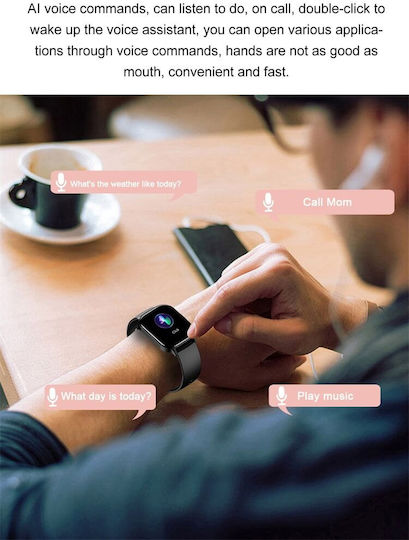 Xiawatch Smartwatch Idealstore Ecran Amoled HD Apelare Bluetooth NFC Asistent Vocal Monitorizare Sănătate Aplicație Piața de Acțiuni Test de Respirație Stres Respingere Apel Mod Multi-sport Silicon Roz