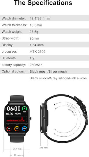 Prince Collection Smartwatch Idealstore 1,96 Zoll Touchscreen Bluetooth-Anruf Nachrichtenbenachrichtigungen Herzfrequenz Schlafüberwachung Multisport Eingebauter Lautsprecher Mikrofon IP67 Alarm Android-iOS Lange Akkulaufzeit Schwarze Edition