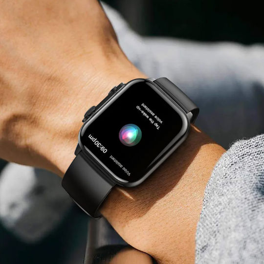 Smartwatch Idealstore Tessla 11 Pro Display Amoled Apelare Bluetooth Difuzor Microfon Monitorizare Somn Sport NFC Asistent Vocal Monitorizare Sănătate Aplicații Bursiere Prognoza Meteo Notificări Facebook Whatsapp Instagram Culoare Neagră