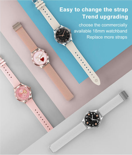 Smartwatch Diamond Dt86 Idealstore Premium Design 1.09 Inch Display Lcd Screen Ip67 Waterproof Compatible Android Ios Bluetooth 5 Health Monitoring Functions Call Text Notifications Pedometer Stopwatch Metal Bracelet