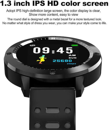 Idl Crimson Runner Smartwatch Black Silicone Strap Sports Modes Running Walking Cycling Call Alerts Heart Rate Sensor Social Media Notifications Color Black