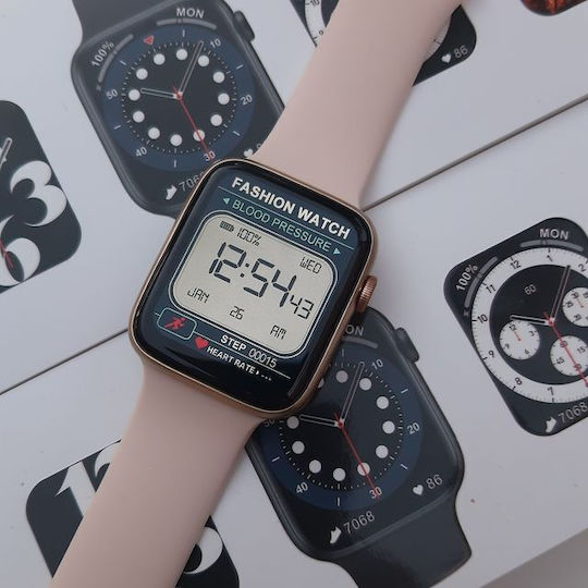 Smartwatch Idealstore I Watch S6 Full Touch Screen Curved 2.5d Display Call Function Built-in Speaker Microphone Multi-sport Function Heart Rate Sensor Pedometer Sleep Monitor Pink Color