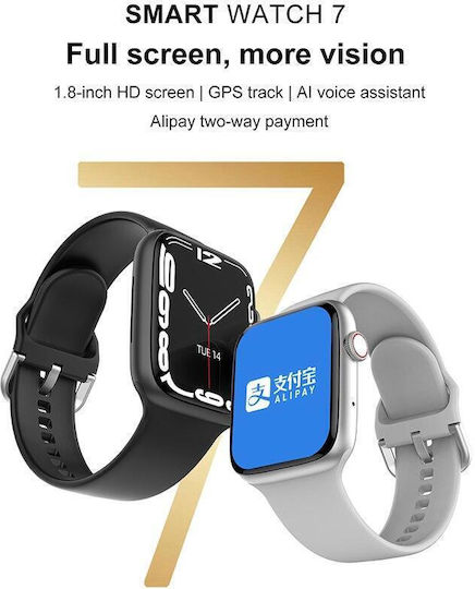 Luxury Smartwatch Idealstore 1.8 Inch Touch Screen Call Answering Built-in Speaker Microphone Message Notifications Whatsapp Instagram Facebook Ip 68 Water Resistant Multi-sport Function Black