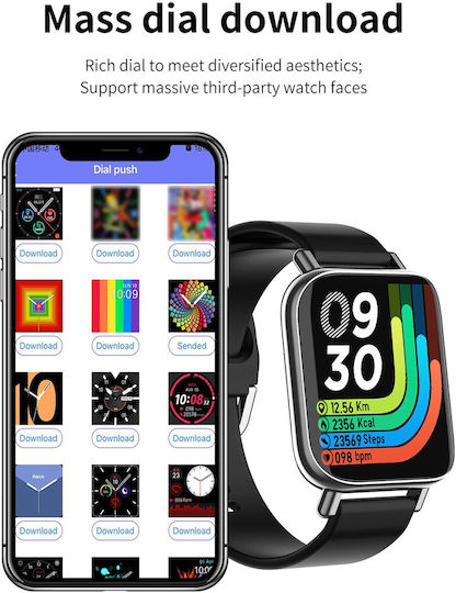 Smartwatch Qwath Idealstore Incoming Call Function Sleep Monitor Heart Rate Monitor Blood Pressure Fitness Tracker 1.54 Inch Tft Screen Ip67 Waterproof Compatible Ios Android Black
