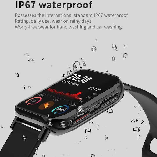 Smartwatch Qwath Idealstore Incoming Call Function Sleep Monitor Heart Rate Monitor Blood Pressure Fitness Tracker 1.54 Inch Tft Screen Ip67 Waterproof Compatible Ios Android Black