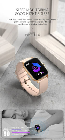 Smartwatch Y20 Squarestyle Idealstore Waterproof Hd Screen 1.7 Inch Compatible Android Ios Bluetooth Notifications Sports Pedometer Heart Rate Monitor Gold