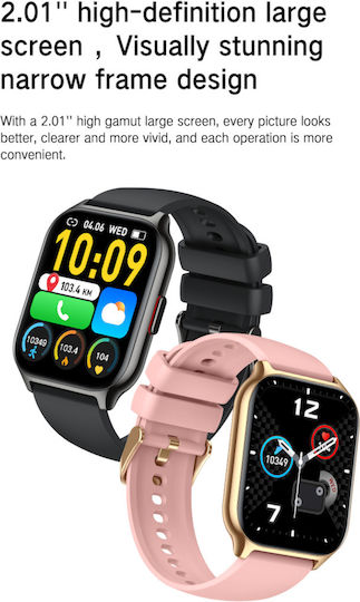 Zonstylefit Smartwatch Idealstore 2.01 Touch Screen Android Ios Speaker-microphone Music Control Camera Calls Messages Whatsapp Facebook Weather Fitness Tracker Ip67 Heart Rate Blood Pressure Spo2 Sleep Monitoring Sports