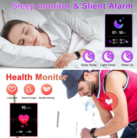 Zonstylefit Smartwatch Idealstore 2.01 Touch Screen Android Ios Speaker-microphone Music Control Camera Calls Messages Whatsapp Facebook Weather Fitness Tracker Ip67 Heart Rate Blood Pressure Spo2 Sleep Monitoring Sports