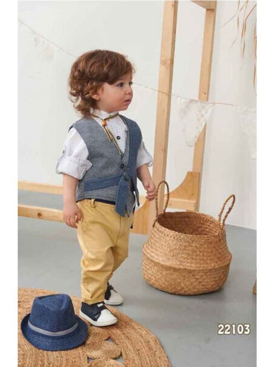 Bonito Baby Βαπτιστικό Κοστούμι με Γιλέκο για Αγόρι "21103" 5τμχ