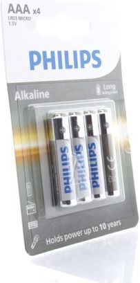 Philips Long Lasting Power Алкални Батерии AAA 1.5V 4бр