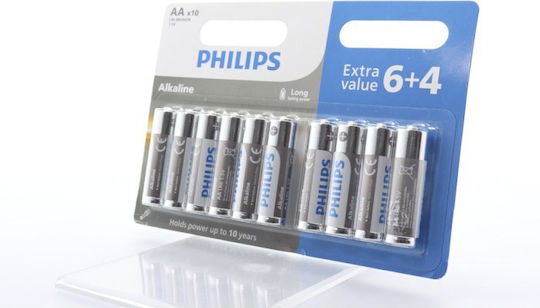 Μπαταρίες Αλκαλικές Philips Αα 6+4 Τεμ
