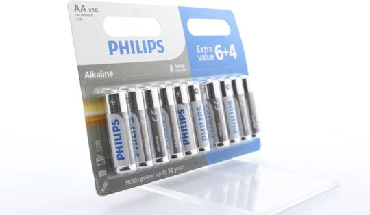 Μπαταρίες Αλκαλικές Philips Αα 6+4 Τεμ