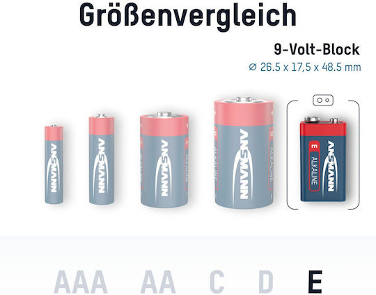 Ansmann Alkaline Batterien 9V 2Stück 5015591