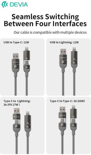 Devia Μαγνητικό USB-C to Lightning Cable 60W 1.5m