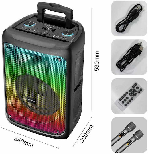 Sonic Gear Karaoke-Lautsprecher mit Kabellosen Mikrofonen und Lichteffekte Hyperbox 1200 Pro HB-PRO1200 Schwarz
