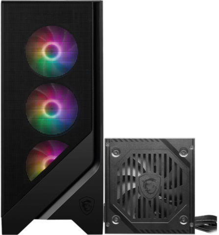 MAG Forge 120A Airflow Геймърско бюро Midi Tower Компютърна кутия със страничен прозорец и RGB осветление 650W 80+ Bronze Power Supply