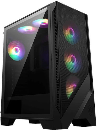 MAG Forge 120A Airflow Геймърско бюро Midi Tower Компютърна кутия със страничен прозорец и RGB осветление 650W 80+ Bronze Power Supply