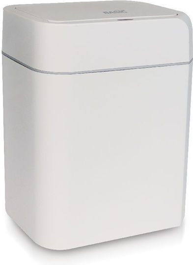 Basic Home Κάδος Απορριμμάτων Πλαστικός με Φωτοκύτταρο Λευκός 12lt