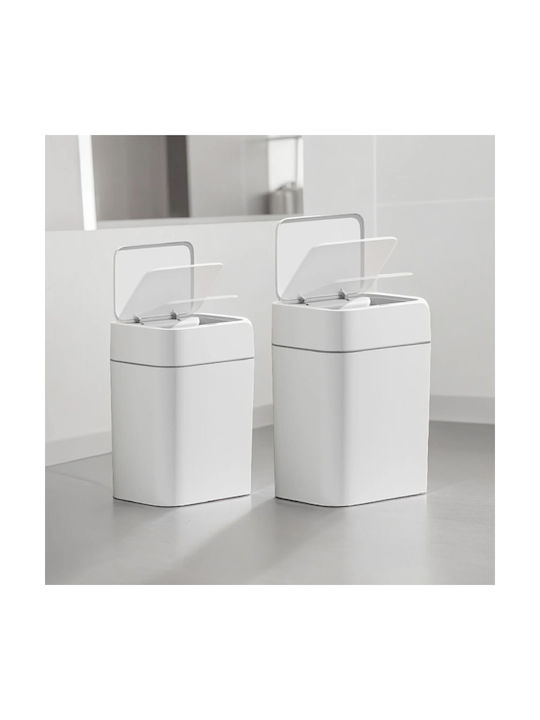 Basic Home Κάδος Απορριμμάτων Πλαστικός με Φωτοκύτταρο Λευκός 12lt