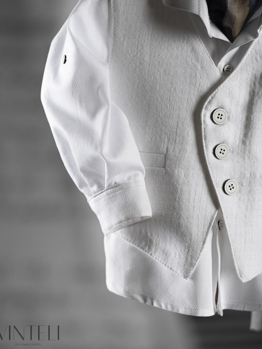 Vinteli Baptism Suit with Vest for Boys White