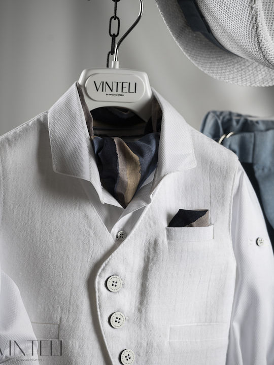 Vinteli Baptism Suit with Vest for Boys White