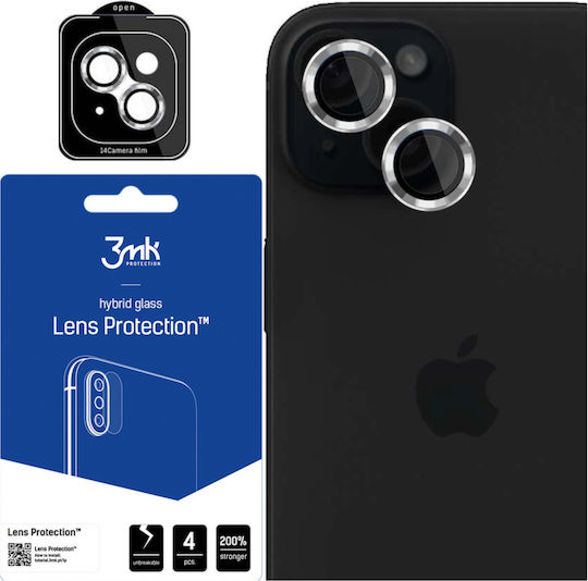 3MK Προστασία Κάμερας Tempered Glass Ασημί για το iPhone 15