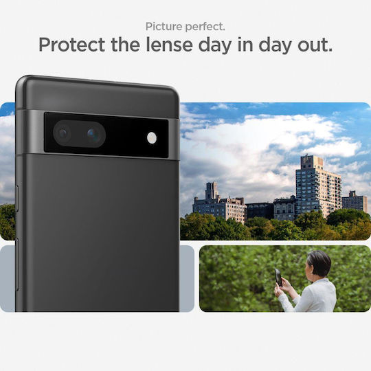 Spigen Glas.tR EZFit Optik Lens Camera Protection Tempered Glass Black for the Google Pixel 7A