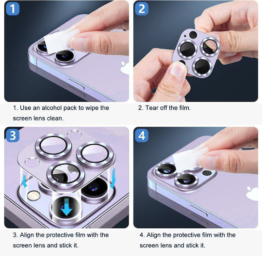 Lens Protector Camera Protection Metal Frame Silver for the iPhone 14 Pro / 14 Pro Max