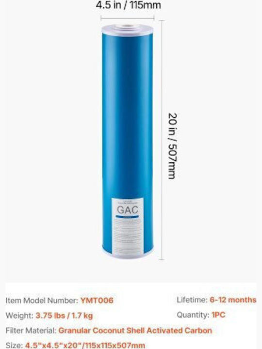 Vevor Water Filter Replacement made of Activated Carbon 5 μm