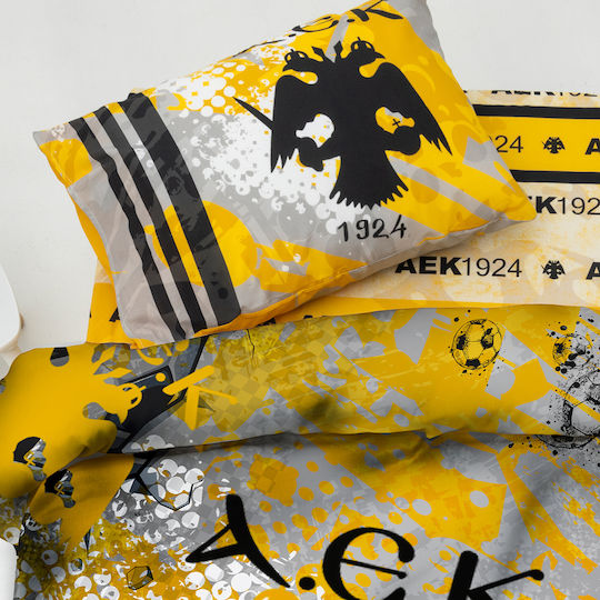 Palamaiki Aek 1924 Kids Cotton Pillowcase Set 50x70cm Yellow