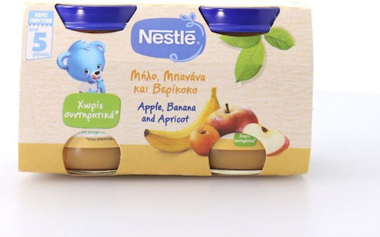 Nestle Πουρές Φρούτων-Λαχανικών Fruit Pot με Γεύση Mπανάνα, Mήλο & Bερίκοκο 250gr για 5+ Μηνών