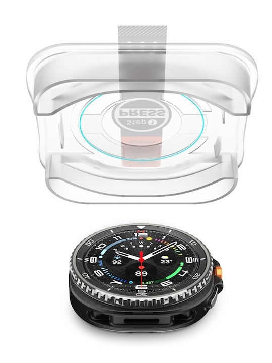 Spigen EZ Fit Tempered Glass for the Samsung Galaxy Watch 8 Classic 46mm, Spigen 2pcs AGL09877