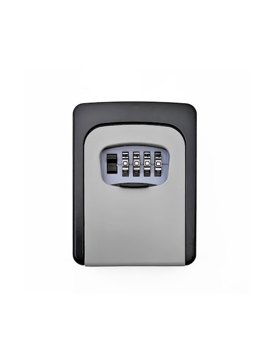 Helix Wall-mounted Combination Key Holder Metallic with Combination Dial 10 Hooks 9x3.5x11.5cm