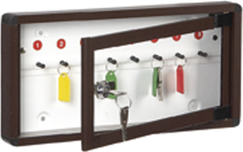 Viometal LTD Wand Schlüsselanhänger Metallisch 1508 8 Haken Weiße 8 Positionen Mit Schloss 30x3x15cm