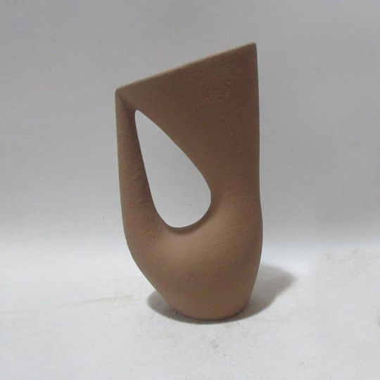 Διακοσμητικό Βάζο Κεραμικό Καφέ 16.5x9.5xΥ32.5cm 2τμχ