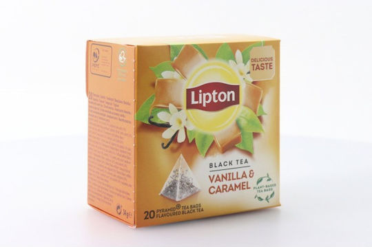 Lipton Μαύρο Τσάι 20 Φακελάκια 1.7gr με Άρωμα Καραμέλα & Βανίλια
