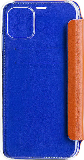 Beetlecase Faltbare Handyhülle iPhone 11 Pro Leder Transparentes Rückseite Kartenhalter Orange