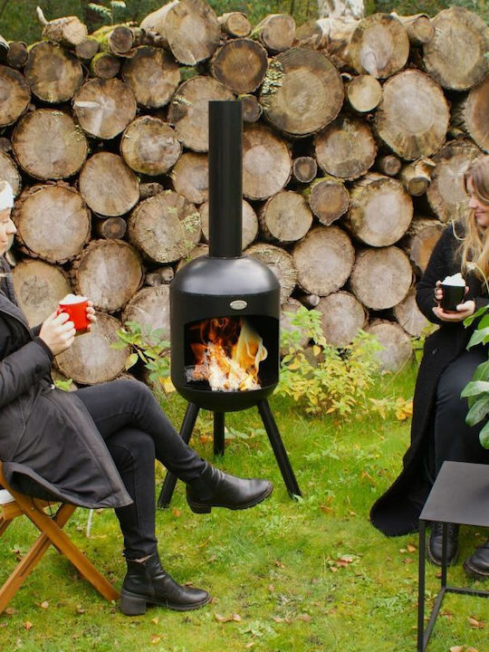 Bonfeu Bonselo Garden Fireplace Focar În aer liber din metal Negru 39x39x147cm