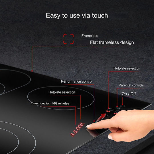 Bomann Smart Plită Ceramică Autonom cu Funcție de Blocare 58x51εκ.
