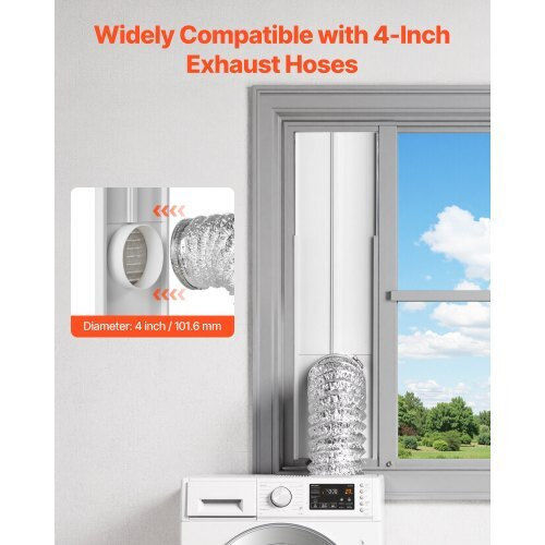 Vevor Dryer Vent Window Kit Fits 101.6 Mm Hose Adjustable Sliding Windows