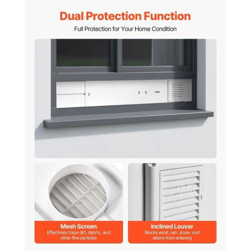 Vevor Dryer Vent Window Kit Fits 101.6 Mm Hose Adjustable Sliding Windows