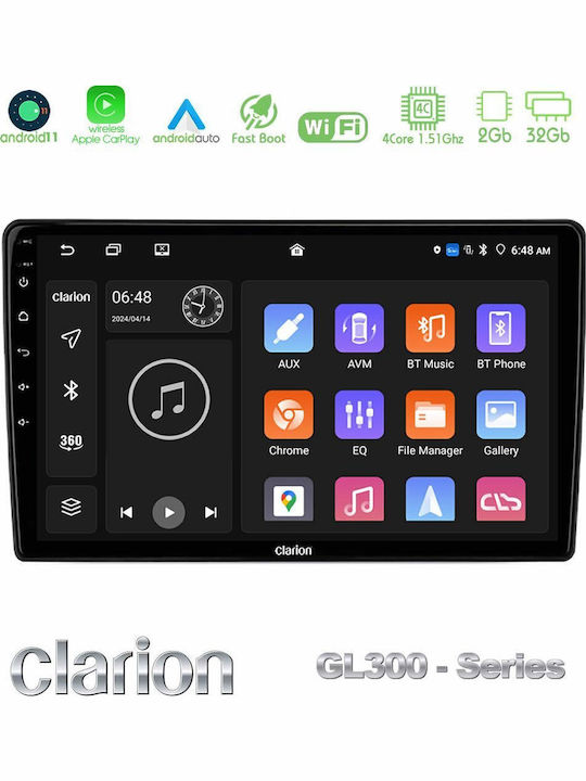 Clarion Car Audio System for Jeep Commander / Grand Cherokee / Patriot Dodge Nitro 2007-2011 (Bluetooth/USB/AUX/WiFi/GPS/Apple-Carplay/Android-Auto) with Touch Screen 10"