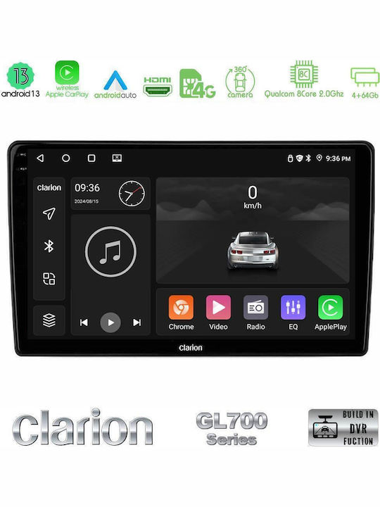 Clarion Car Audio System for Ford Courier 2015-2023 (Bluetooth/USB/WiFi/GPS/Apple-Carplay/Android-Auto) with Touch Screen 9"