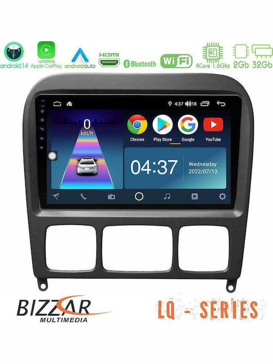 Bizzar Ηχοσύστημα Αυτοκινήτου για Mercedes-Benz S Class 1999-2004 (Bluetooth/USB/WiFi/GPS/Apple-Carplay/Android-Auto) με Οθόνη Αφής 9"