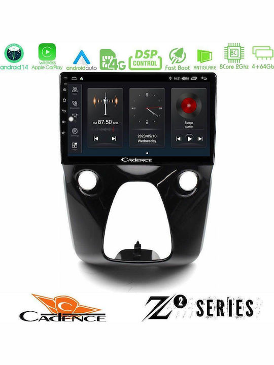 Bizzar Auto-Audiosystem für Peugeot 108 / 107 Toyota Aygo Citroen C1 2014 (Bluetooth/USB/WiFi/GPS/Apple-Carplay/Android-Auto) mit Touchscreen 10"