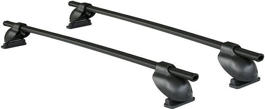 Cam Car Roof Bars Metallic 112cm for Peugeot 406 Ford Escort 4D Set with Roof Rack Legs Black
